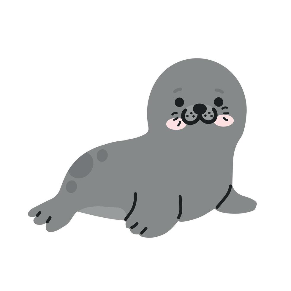 seal cartoon fur animal vector