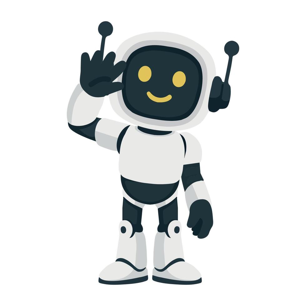 Illustration of a Friendly Robot Character vector