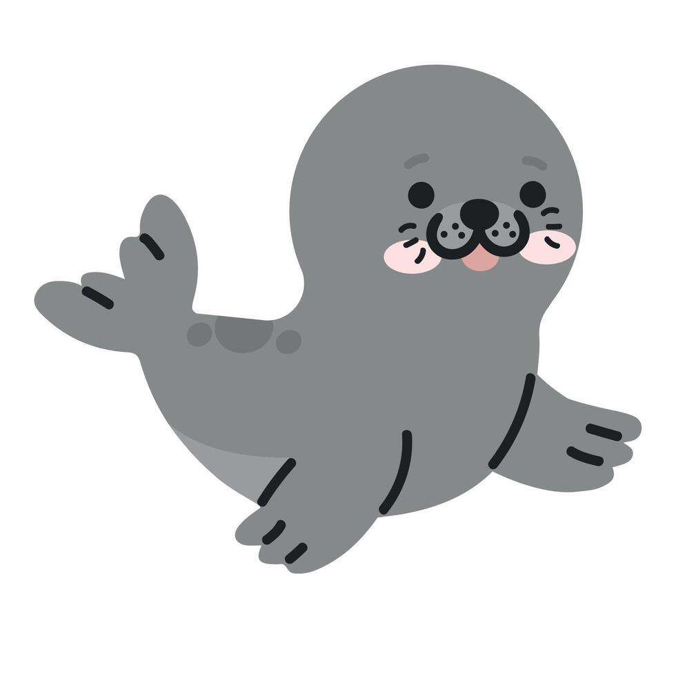 seal with a mustache and a smile vector