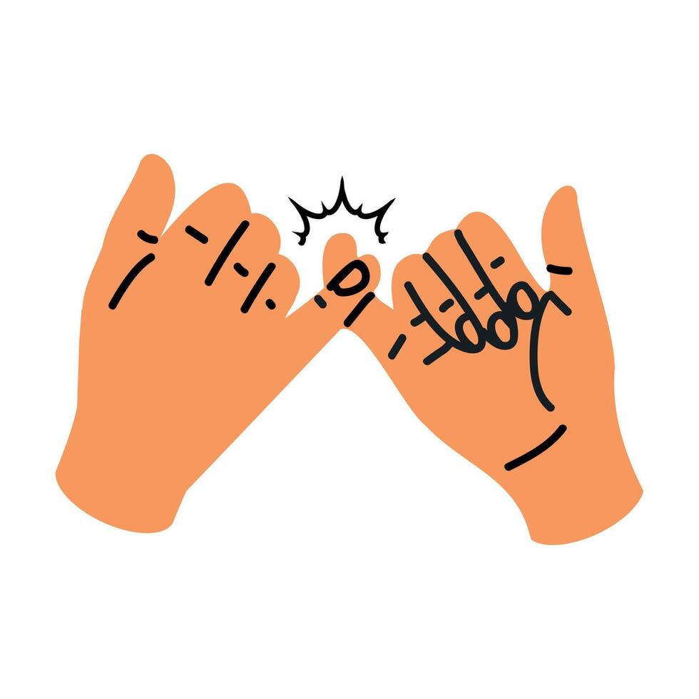 Illustration of a Pinky Promise Hand Gesture vector