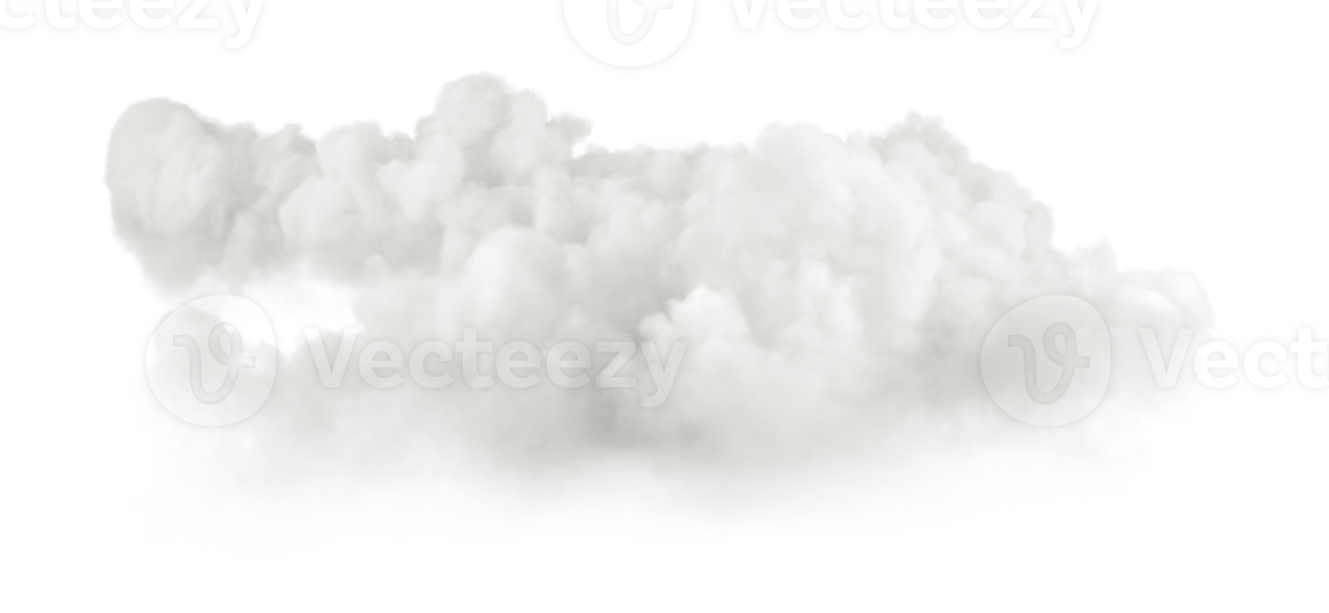 Cutout freedom white clouds horizontal shapes on transparent backgrounds 3d rendering png