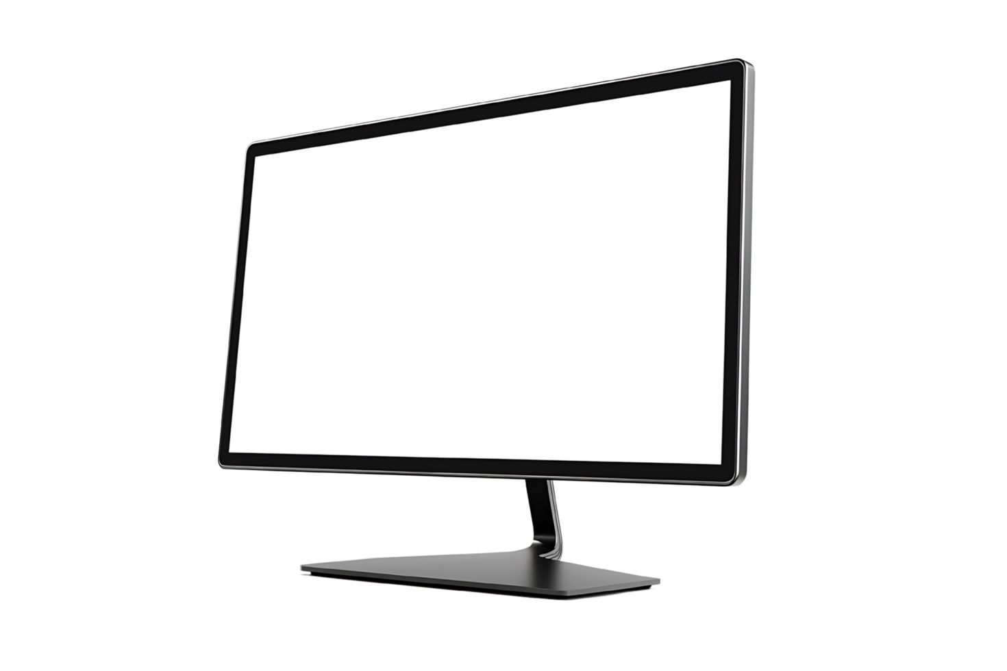 a computer monitor with a blank screen on a transparent background png