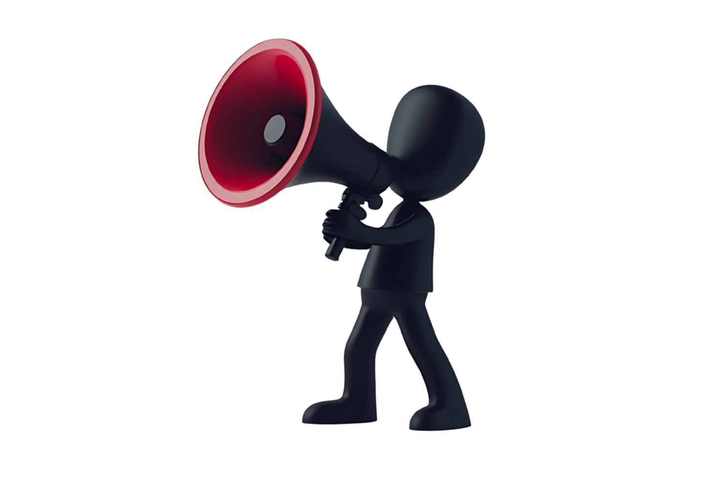 a cartoon man holding a megaphone on a transparent background png