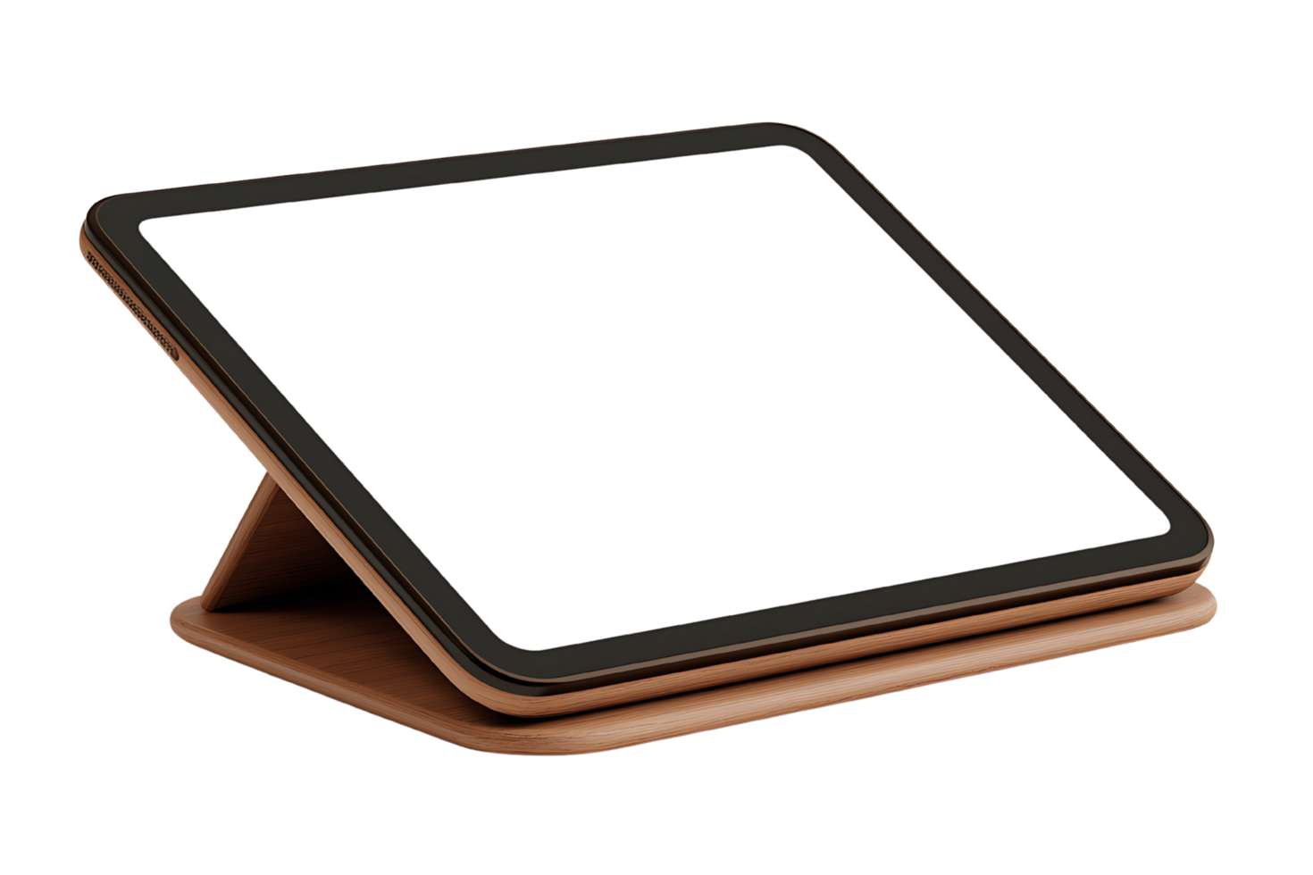 tablet stand with a blank screen on a transparent background png