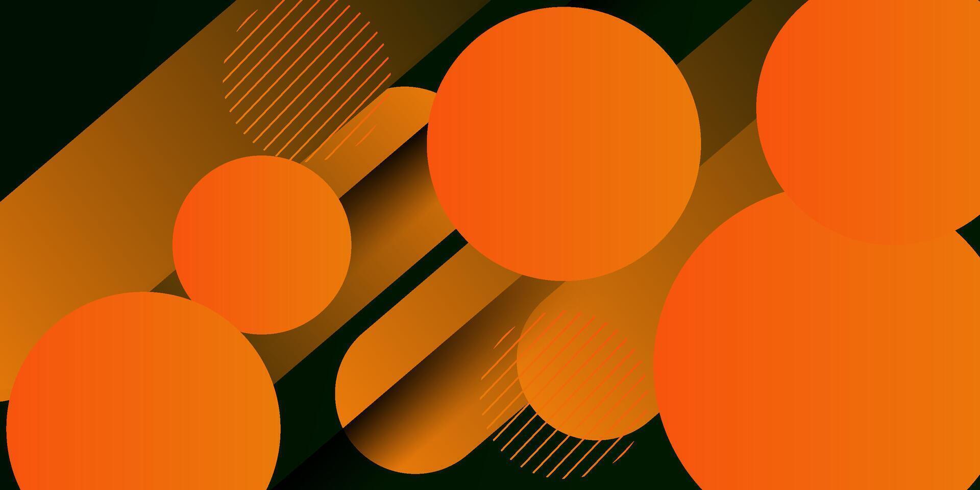 Abstract colorful orange 3D background. Trendy dynamic circle shape overlapping pattern. Eps10 vector