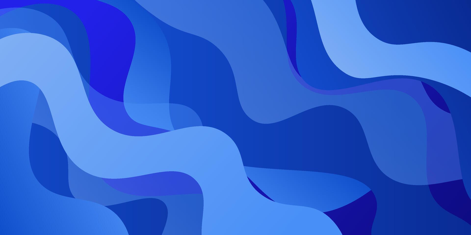 Abstract colorful blue wave banner background. Trendy wave shape pattern design. Eps10 vector