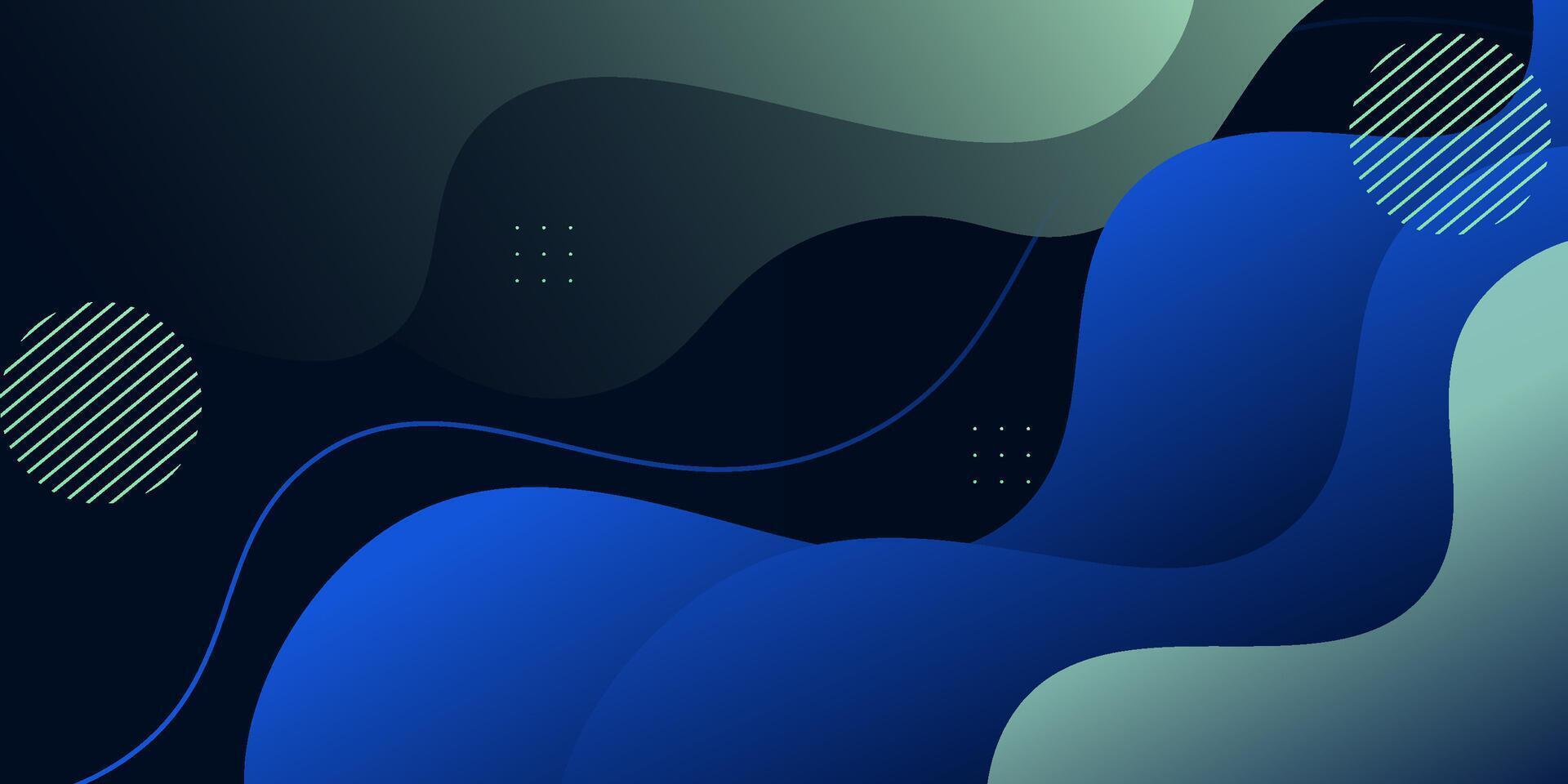 Abstract colorful blue wave background. Wave fluid shape pattern on simple dark background. Eps10 vector