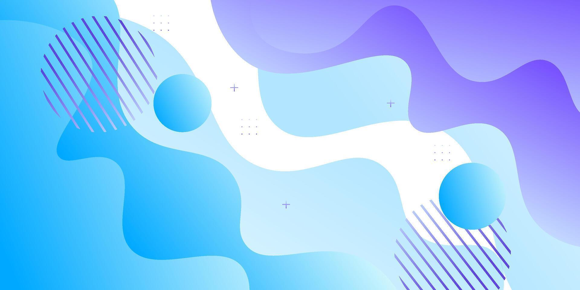 Soft blue and purple geometric business banner design. Creative banner design with wave shape on bright background for template. Simple horizontal banner. Eps10 vector