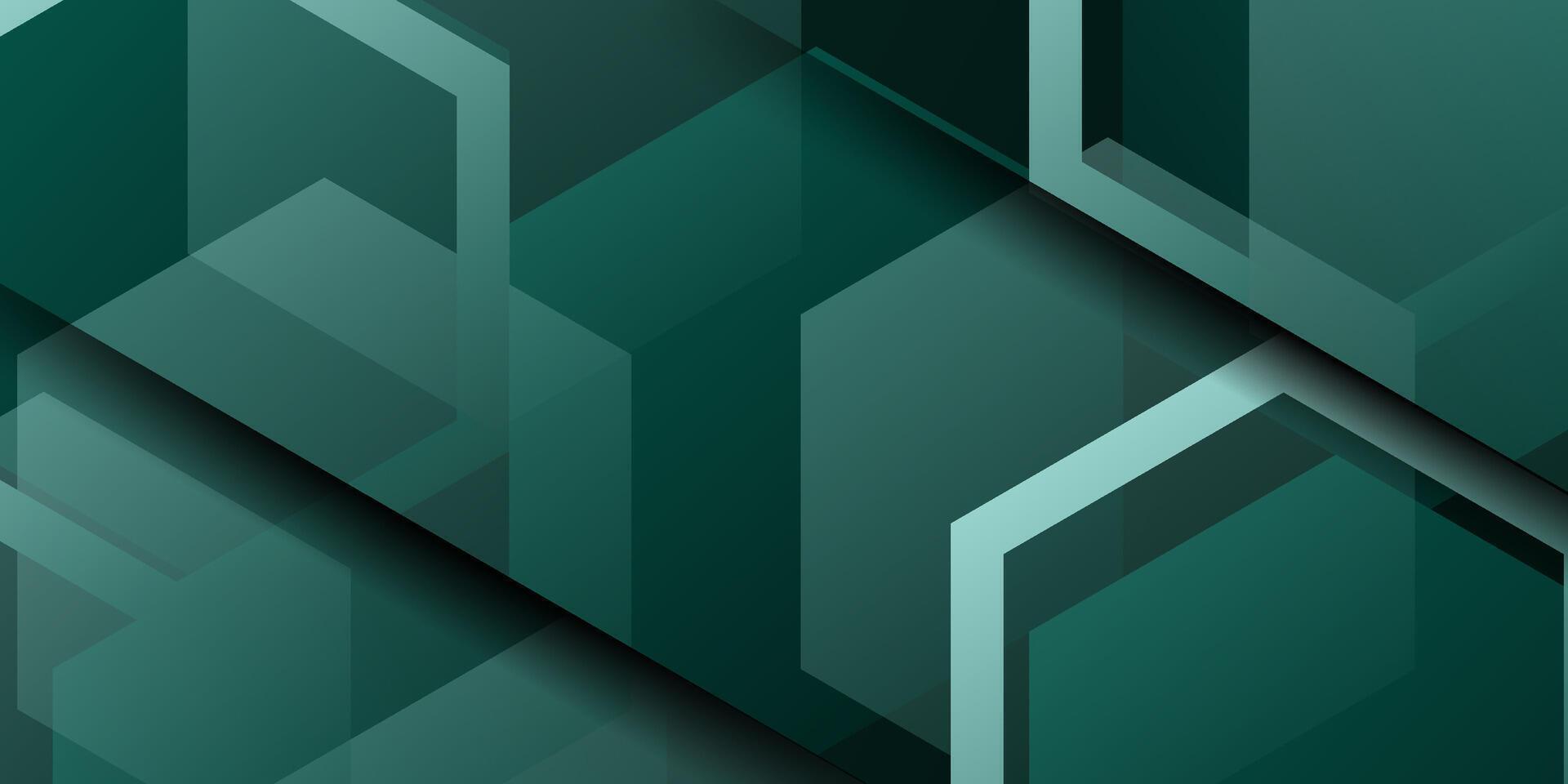 Abstract hexagon banner green 3D background with geometric shape pattern design and simple shadow. Eps10 vector