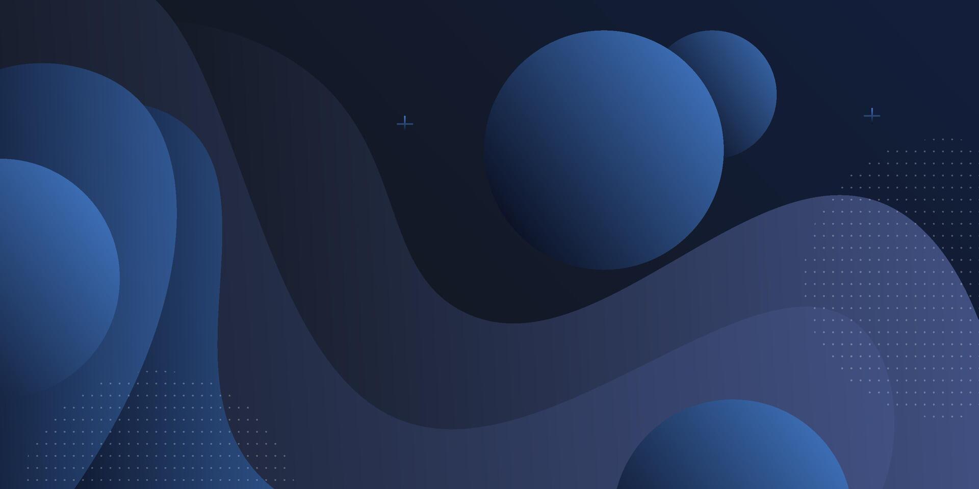 Abstract dark blue wave banner background. Trendy design for poster, flyer or other. eps10 vector