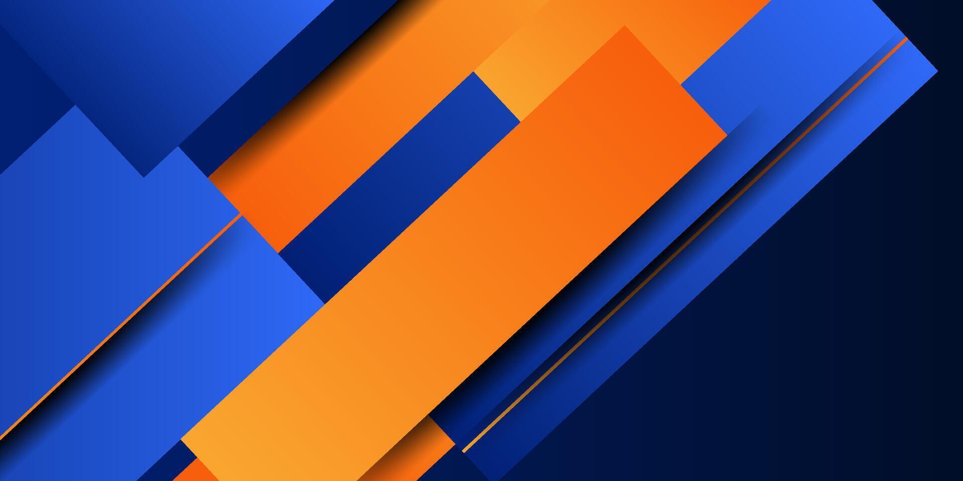 Abstract orange and blue square overlapping 3D background. Simple paper cut pattern design. Eps10 vector