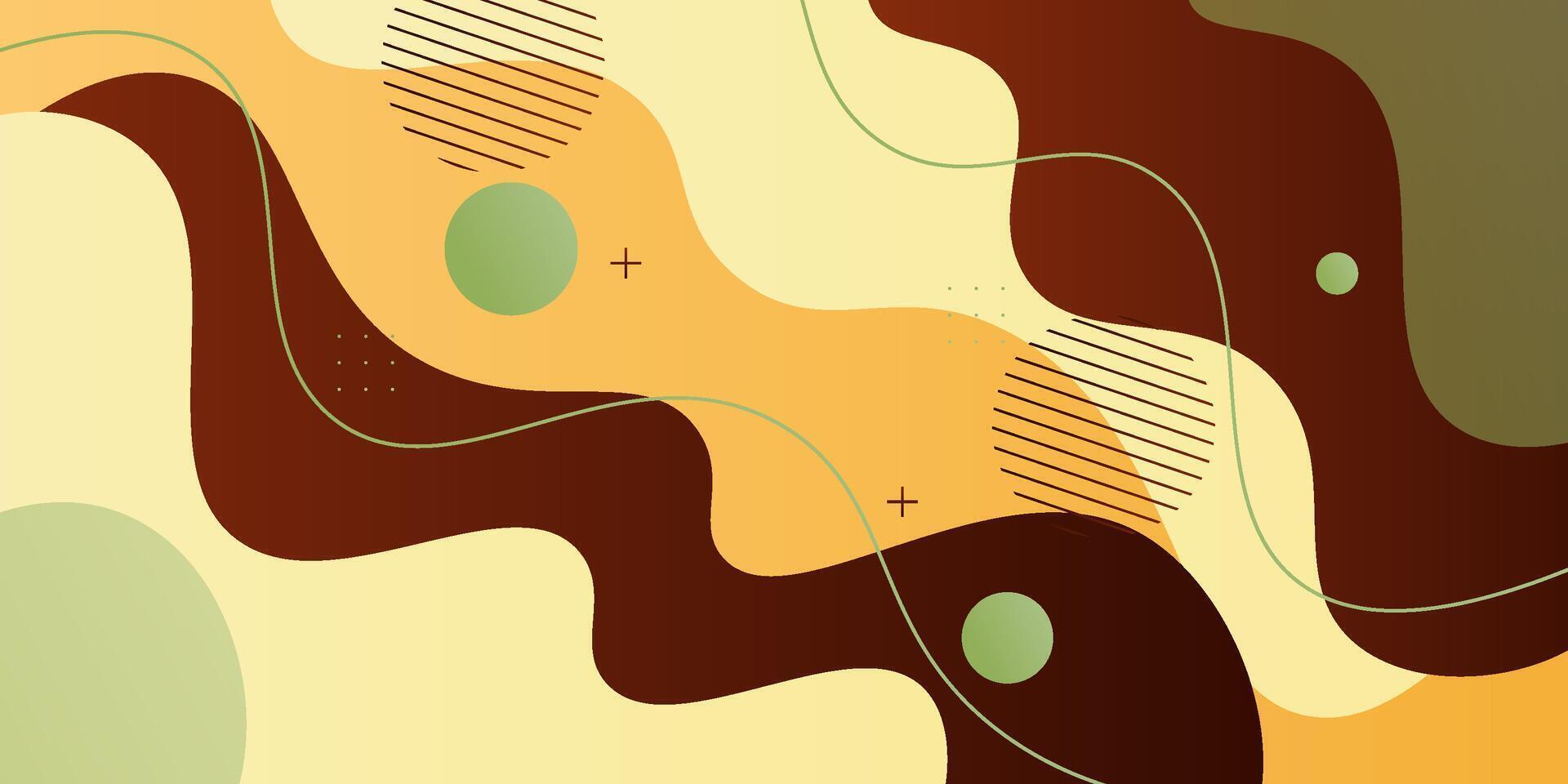 Brown geometric business banner design. Creative banner design with wave and line shape as template. Simple design on horizontal banner. Eps10 vector