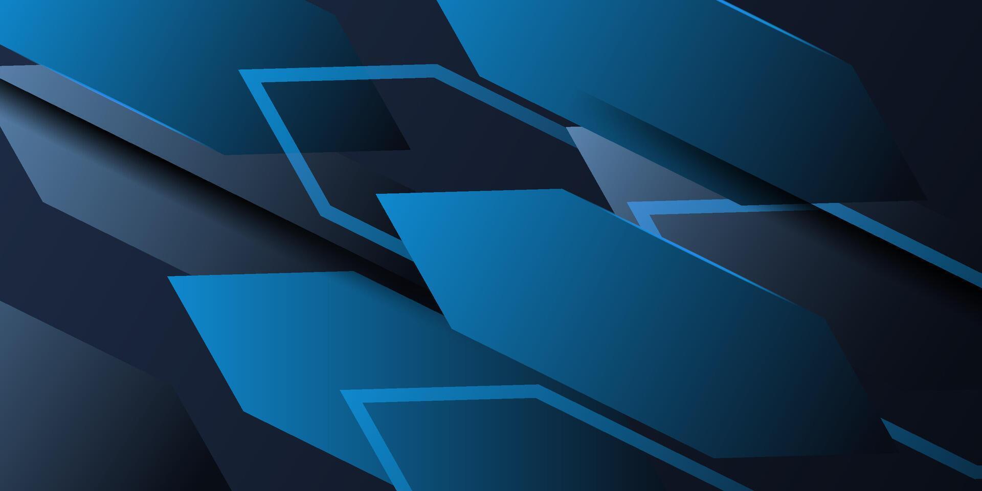 Futuristic design background blue arrow geometric background 3D overlapping pattern layers on dark background. eps10 vector
