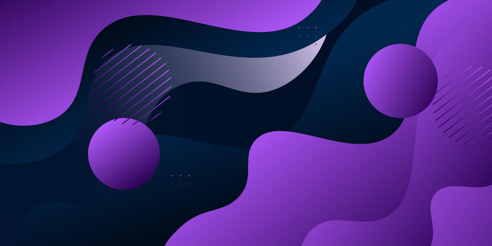 Abstract fluid 3D background with blue and purple wave design vector