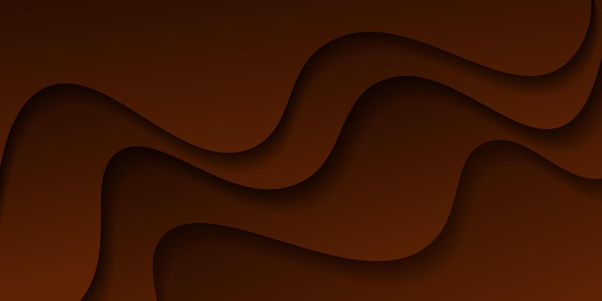 Abstract colorful dark orange geometric wave background. Fluid color design with shadow. Fluid shape composition. vector