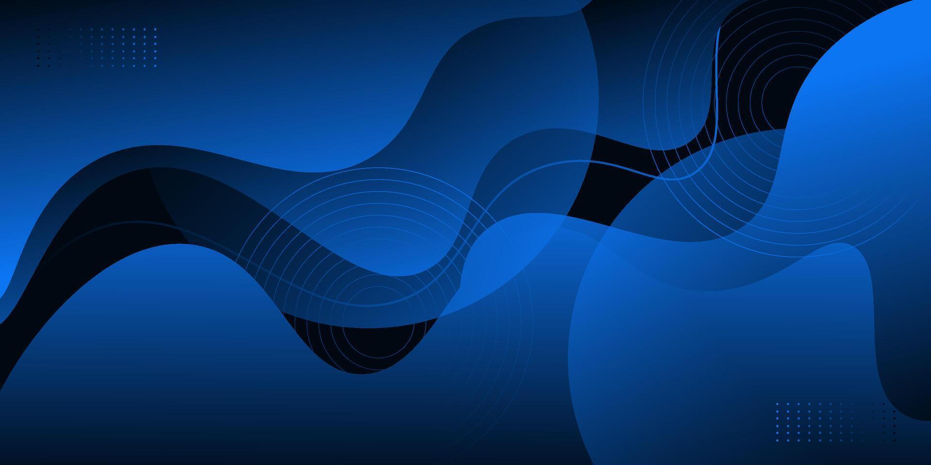Abstract minimal blue wave background. Modern concept background. Realistic waves with simple geometric patterns on dark background. Eps10 vector