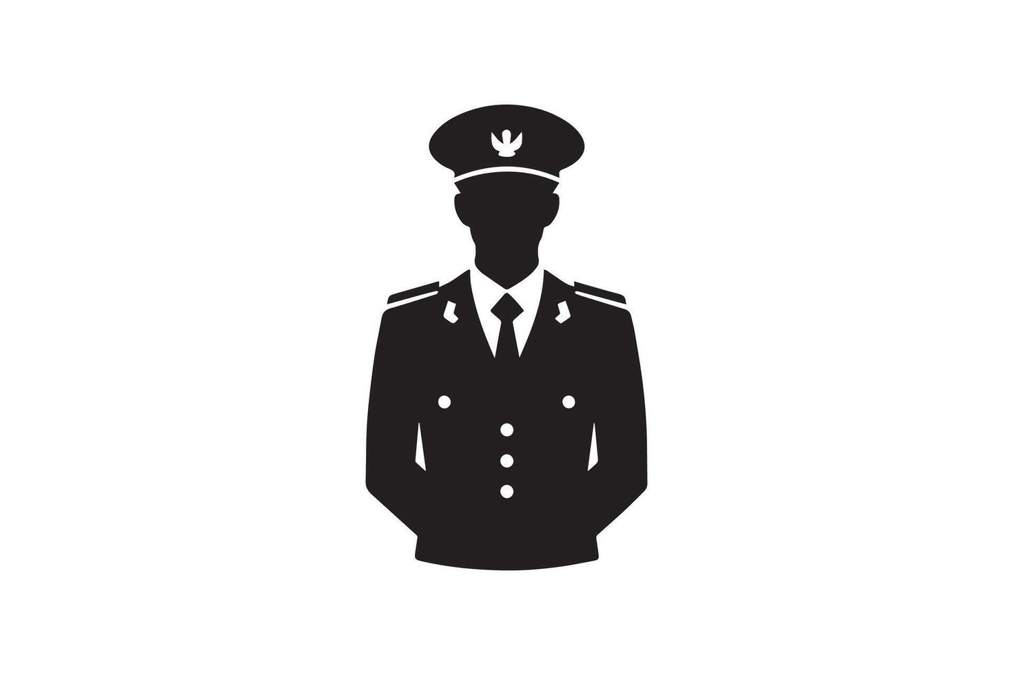 A silhouette of a man in a uniform vector