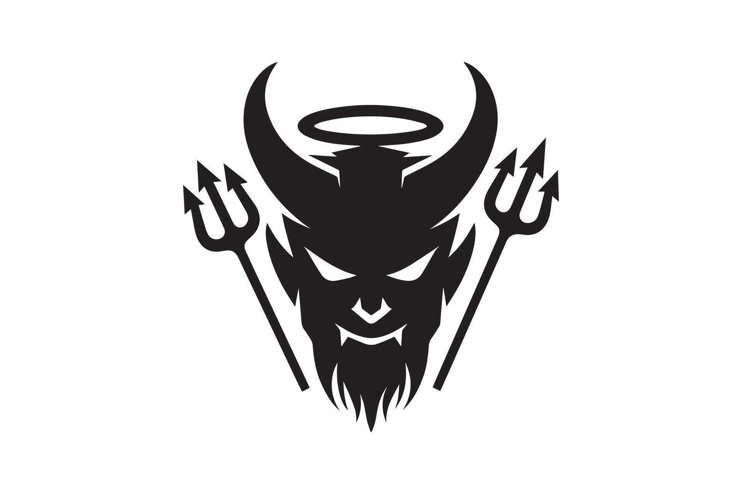 Devil horns logo design vector
