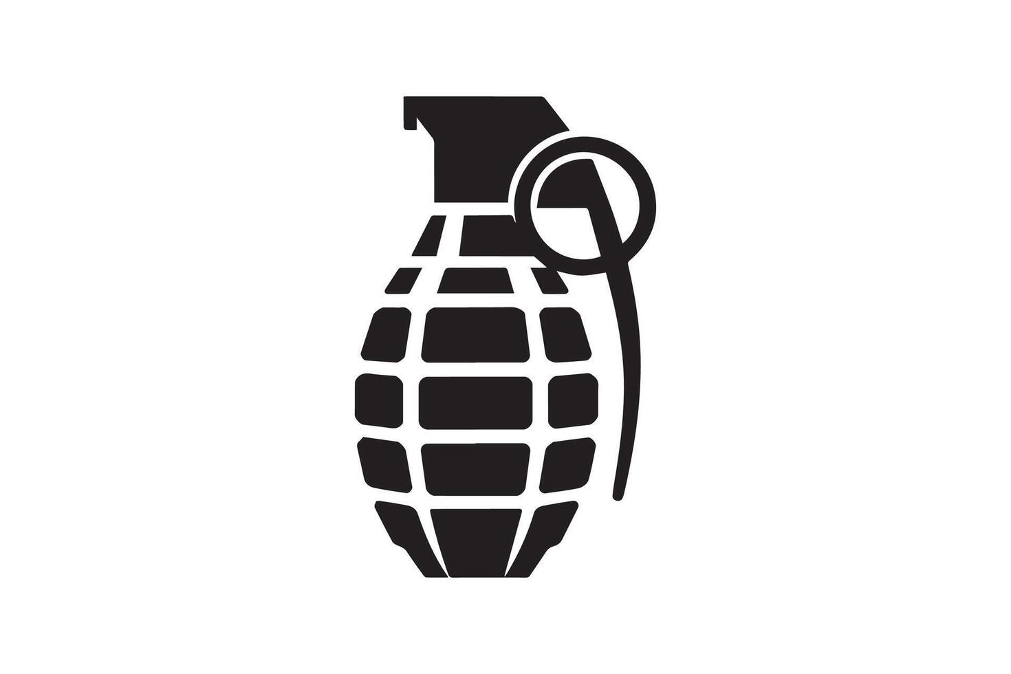 A black and white image of a grenade vector