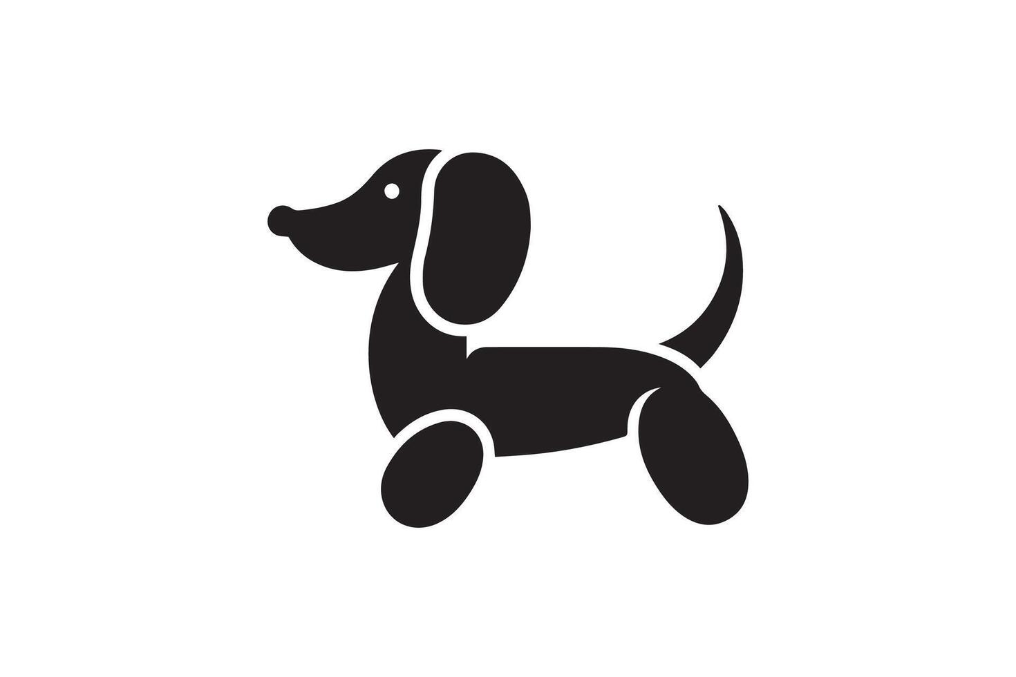 A black and white illustration of a dog vector
