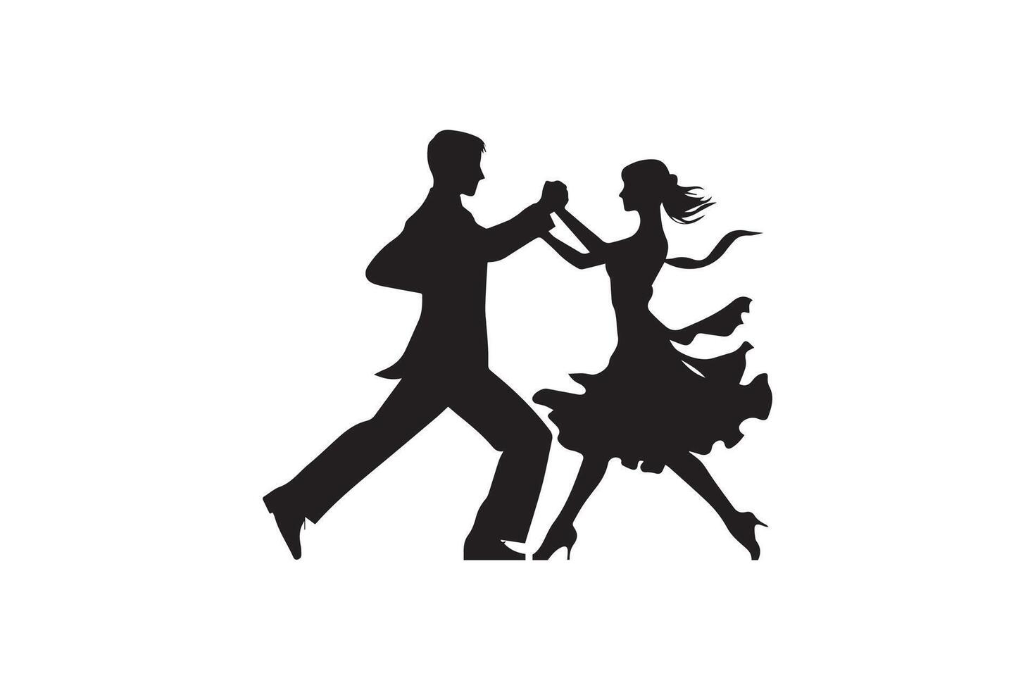 A silhouette of a couple dancing in the street vector