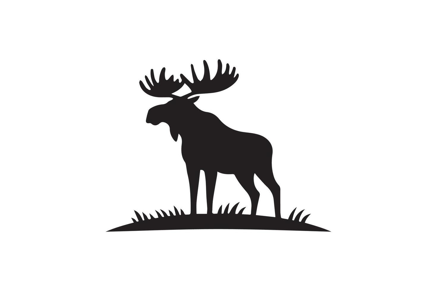 Moose silhouette on a white background vector