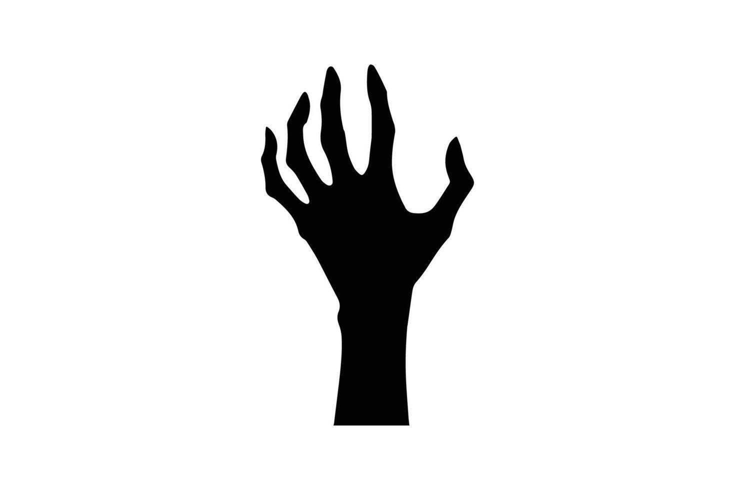 A black silhouette of a hand with a claw vector