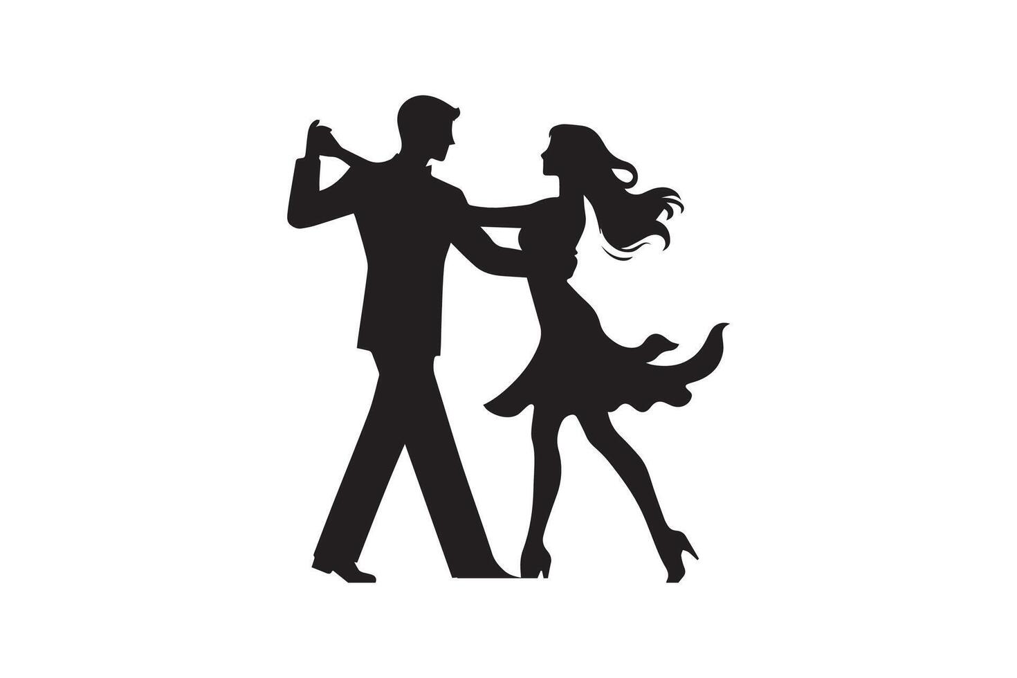 A silhouette of a couple dancing in the air vector