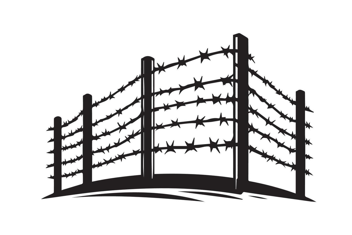 Barbed wire fence with barbed wire fence barbed wire fence with barbed wire fence vector