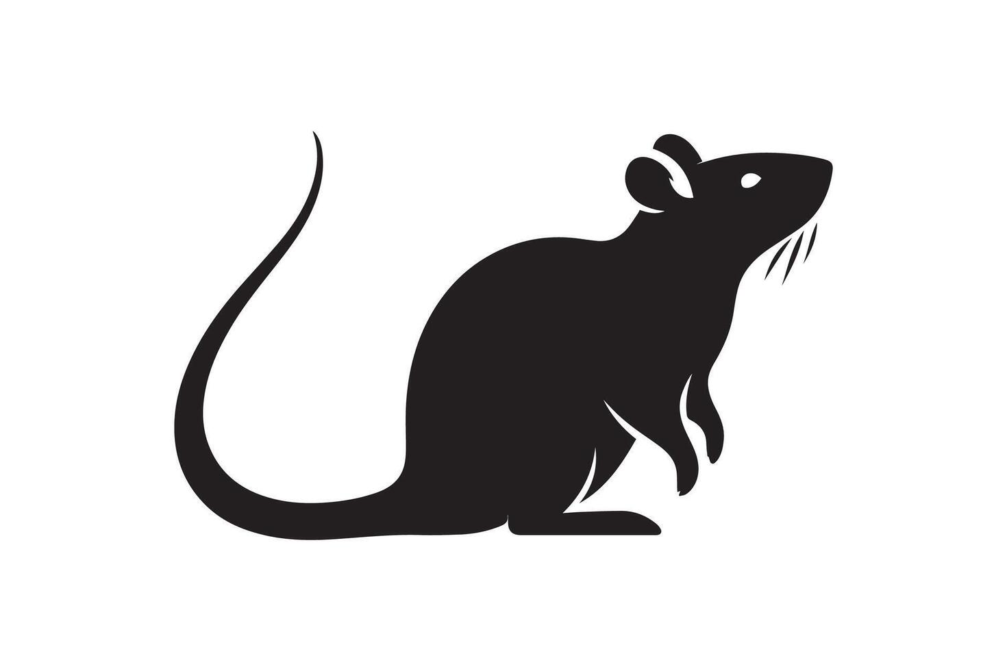 A rat silhouette on a white background vector
