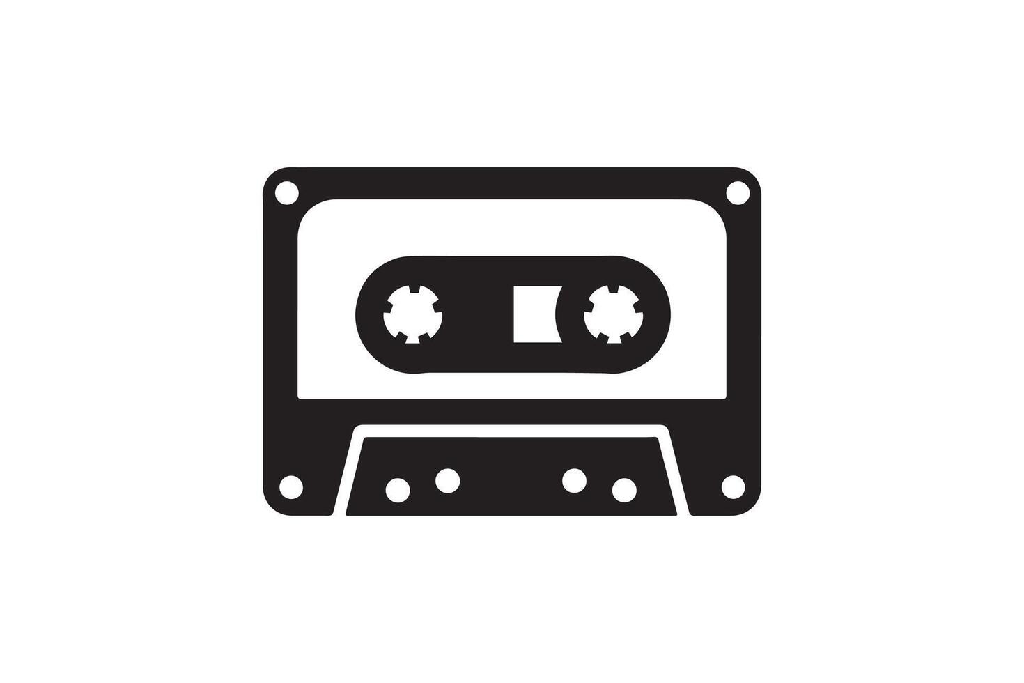 An old cassette player icon on a white background vector
