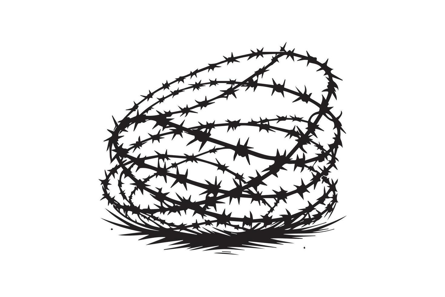 Barbed wire illustration on white background vector