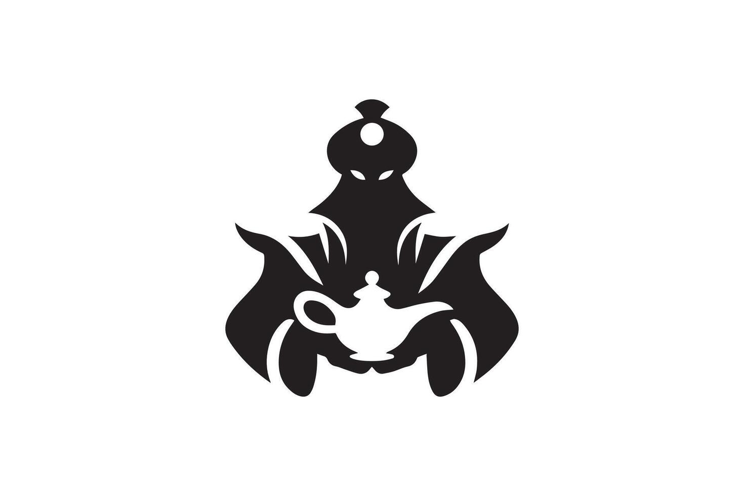 A black and white logo of a tea pot vector