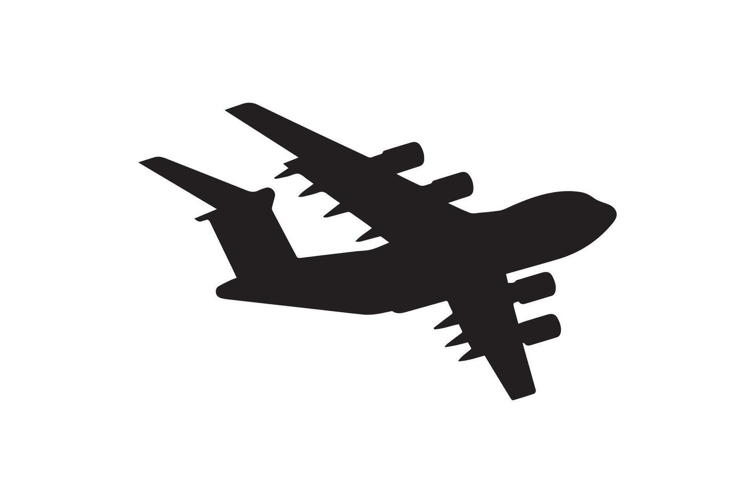 Airplane icon in black silhouette on white background vector
