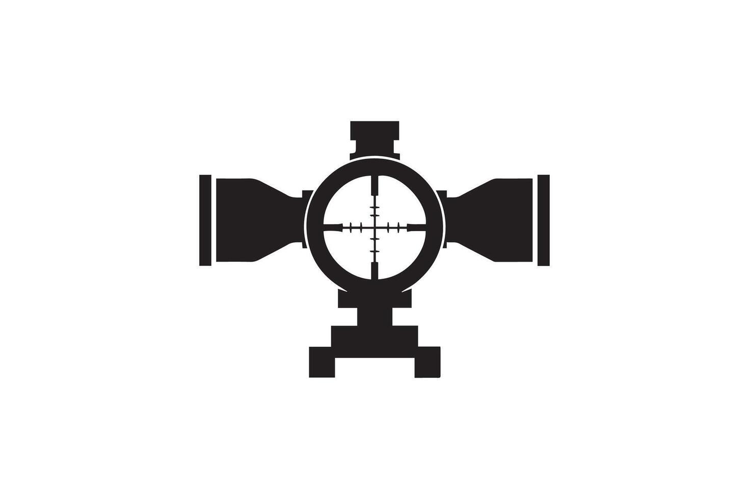 A black and white image of a cross - sight vector