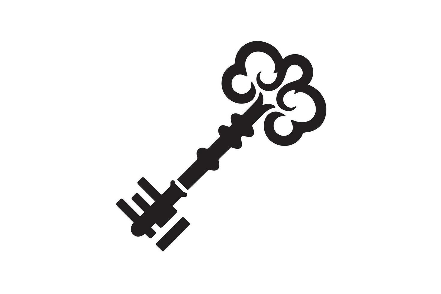 A black and white illustration of a key vector