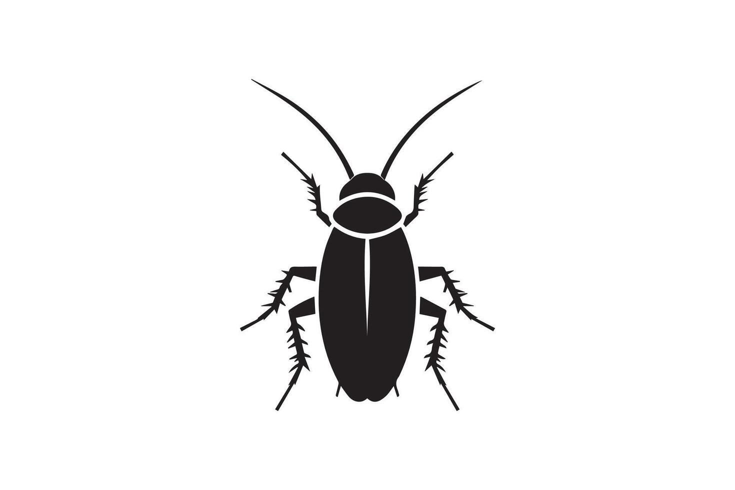 A black and white illustration of a bug vector