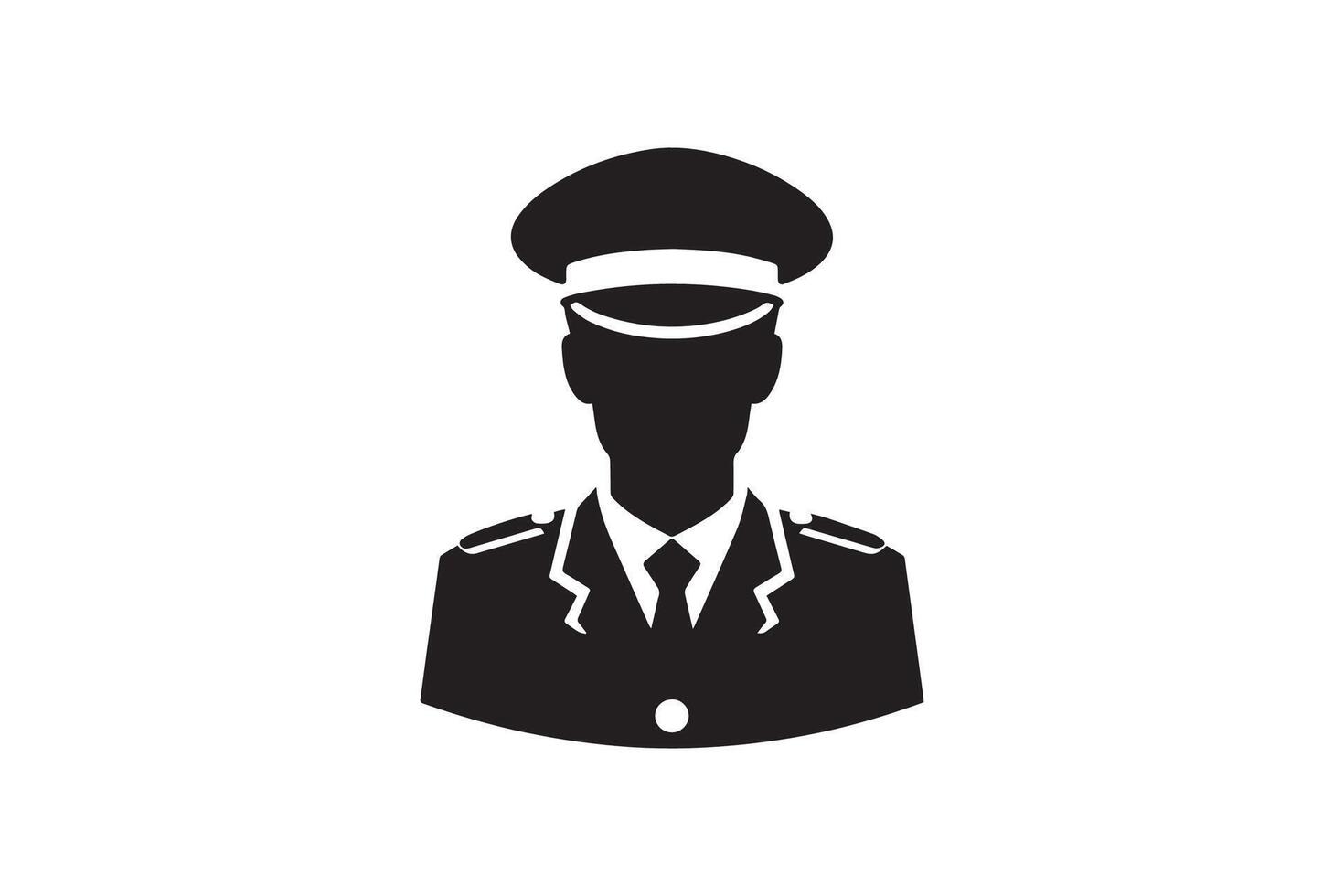 A black and white silhouette of a man in a uniform vector