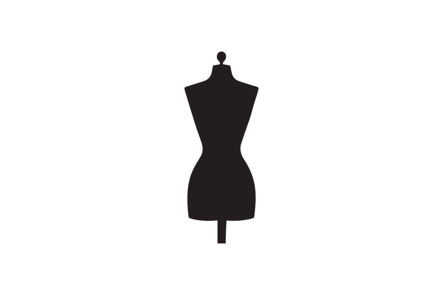 A black silhouette of a mannequin dress form vector
