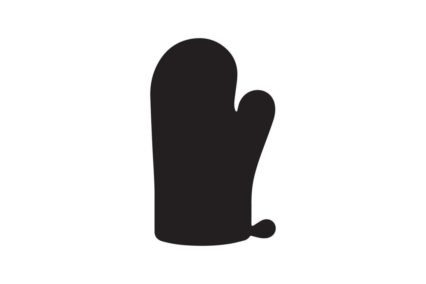 A black and white image of a mitten vector