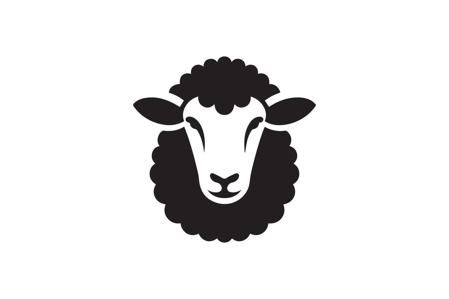 A black sheep head icon on a white background vector