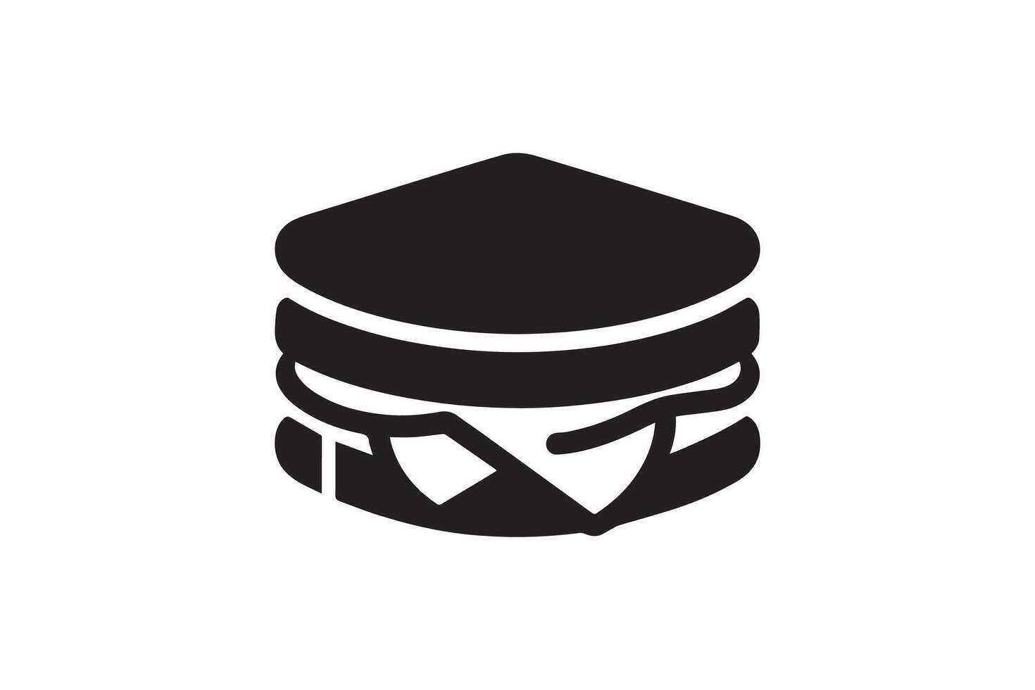 A black and white logo of a sandwich vector
