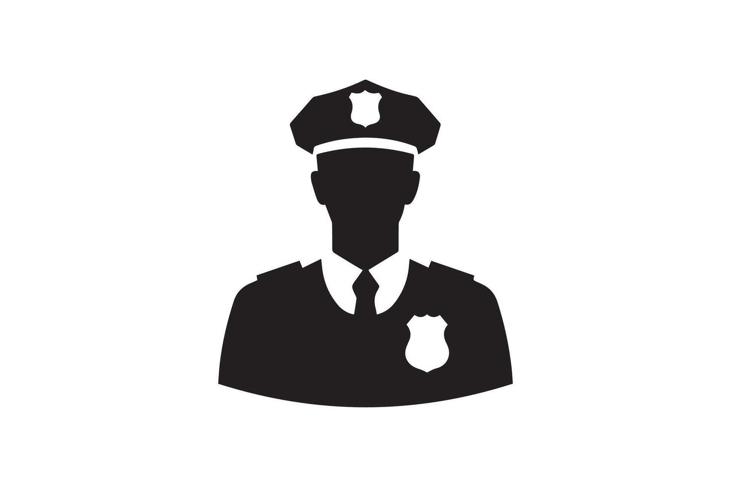 Police officer icon silhouette on white background vector