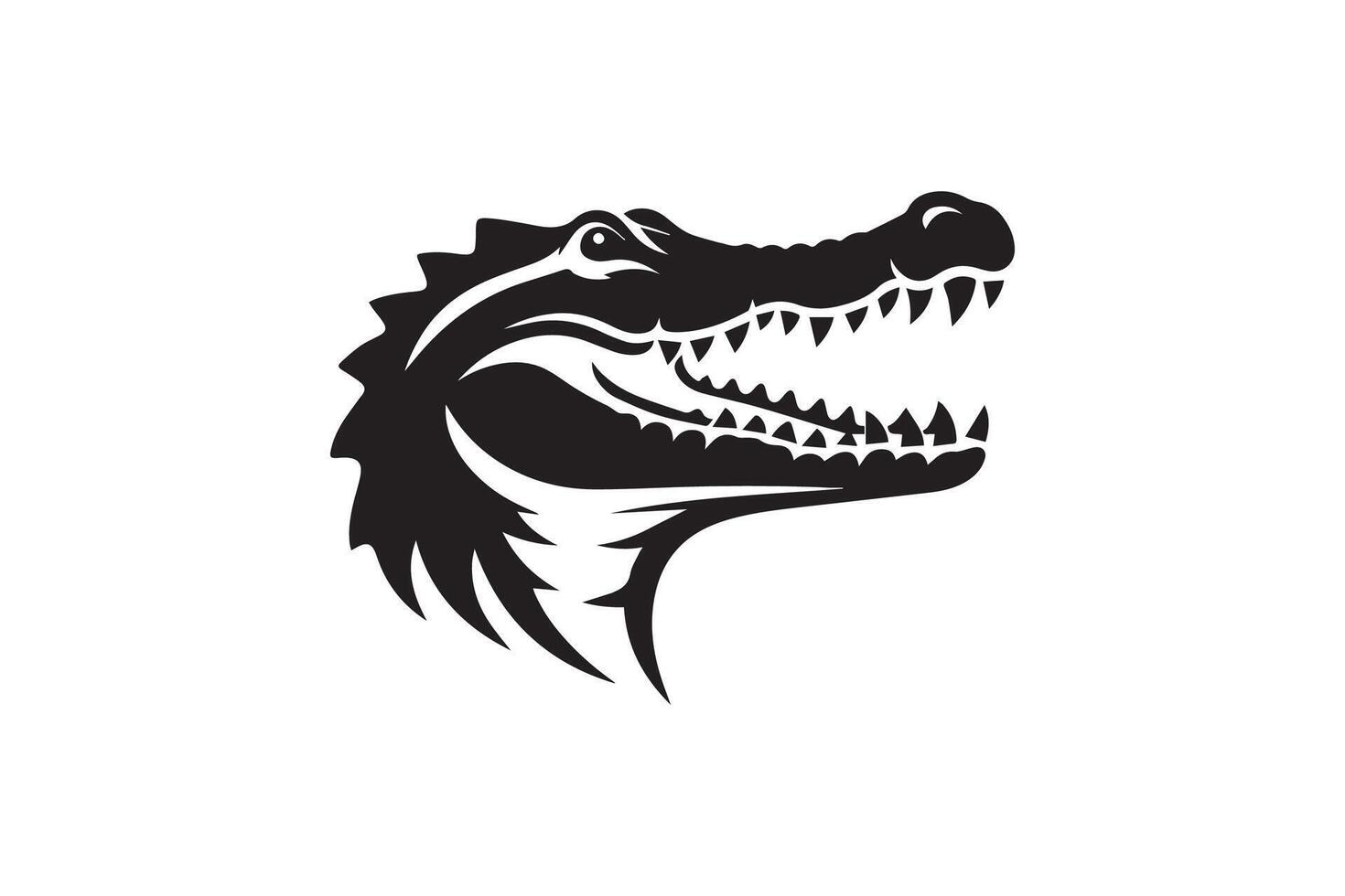 A crocodile head logo with a black and white background vector