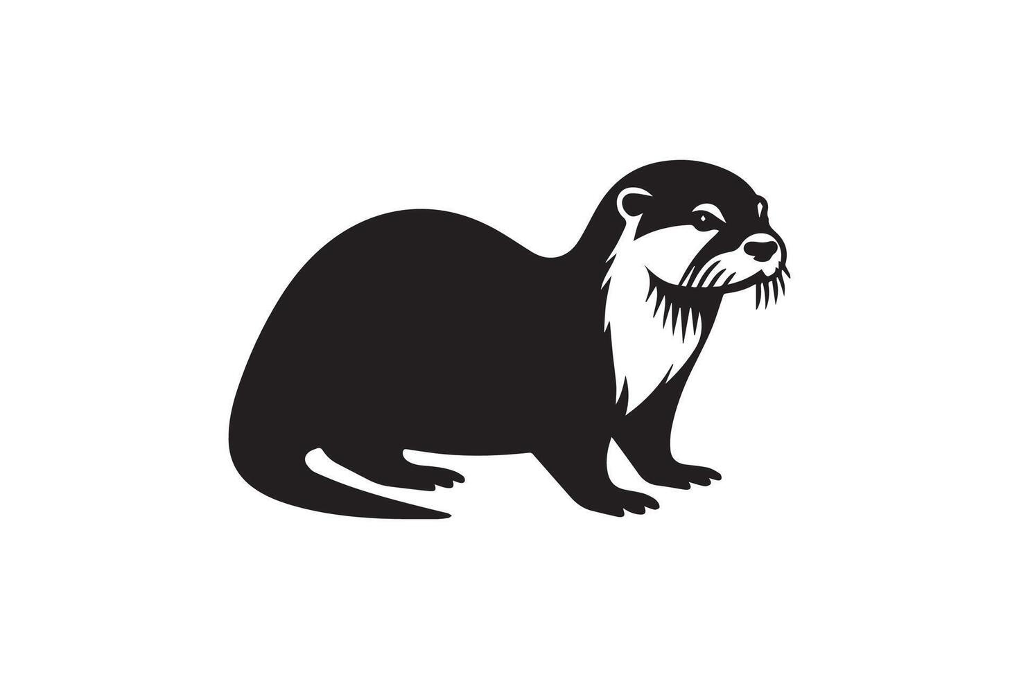 Otter icon on white background vector
