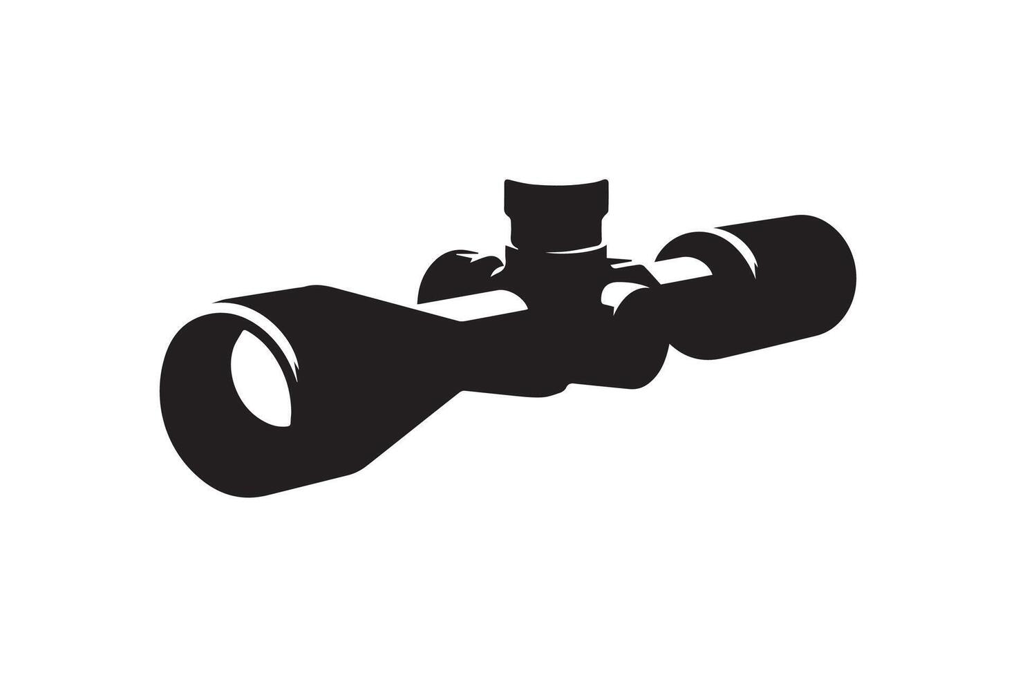 A black and white image of a rifle scope vector
