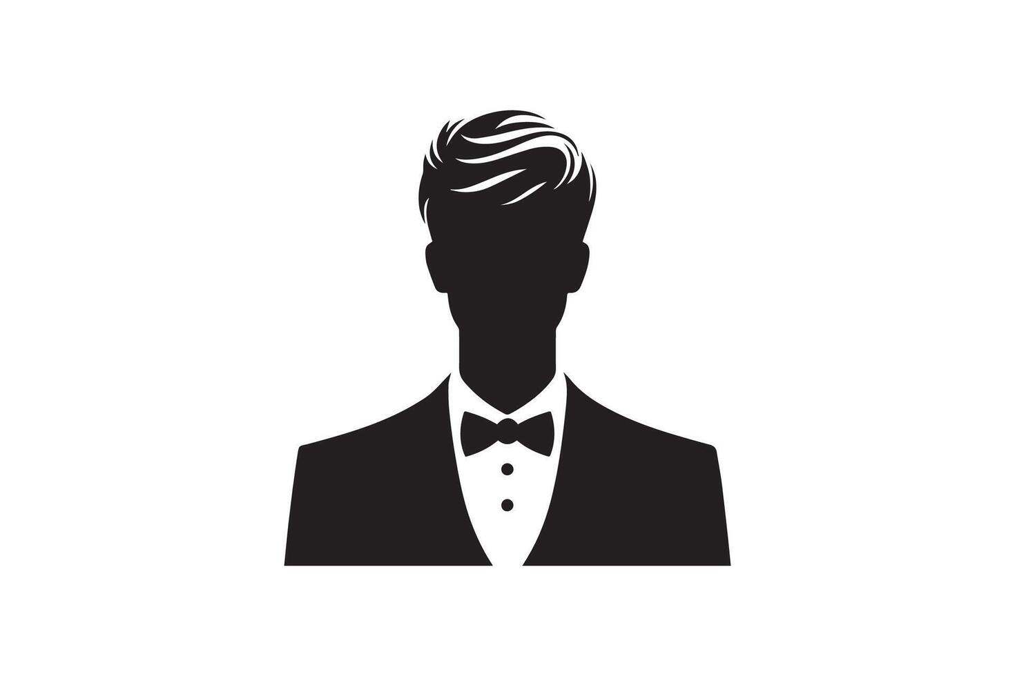 A man in a tuxedo silhouette on a white background vector