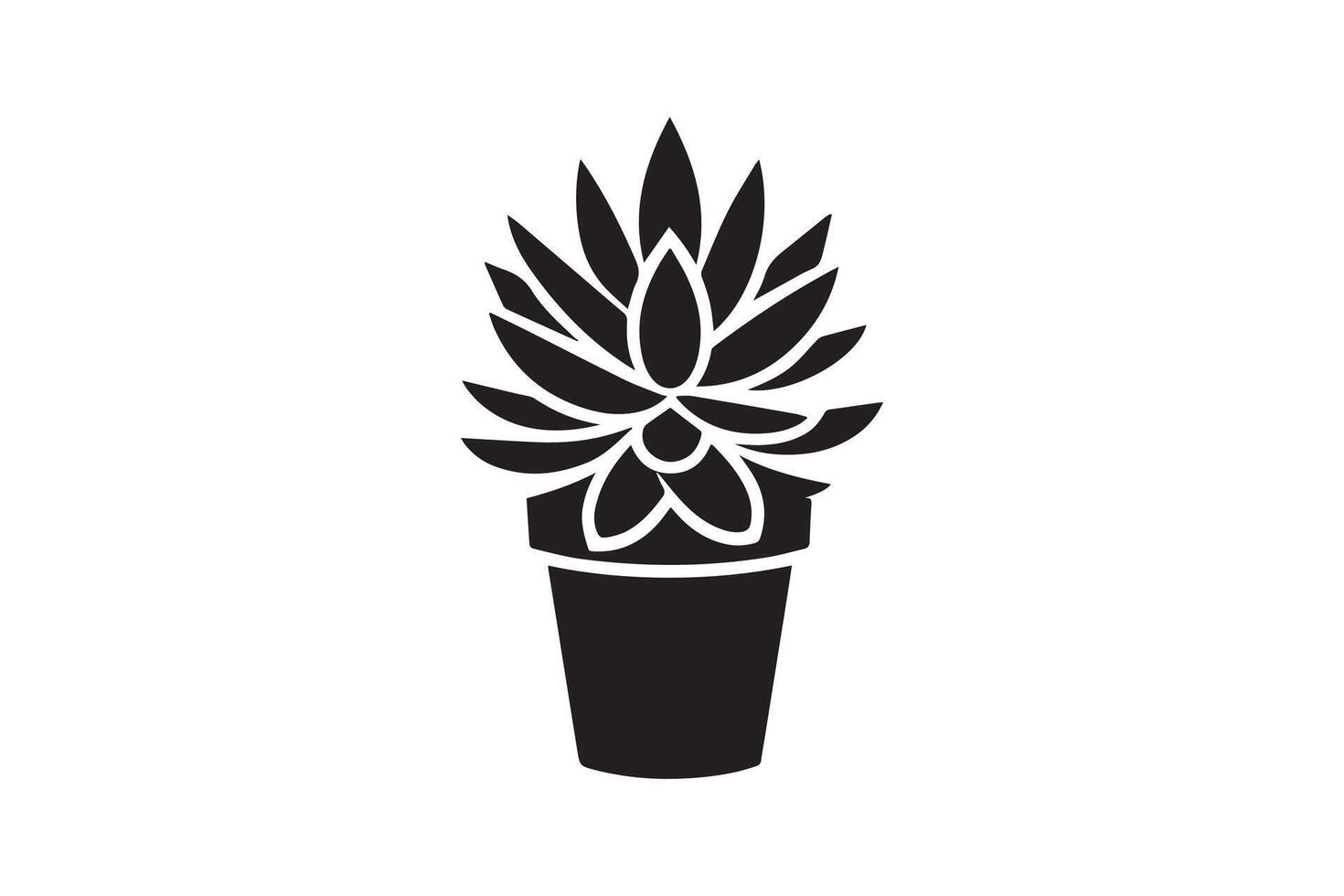 Succulent plant in pot icon illustration vector