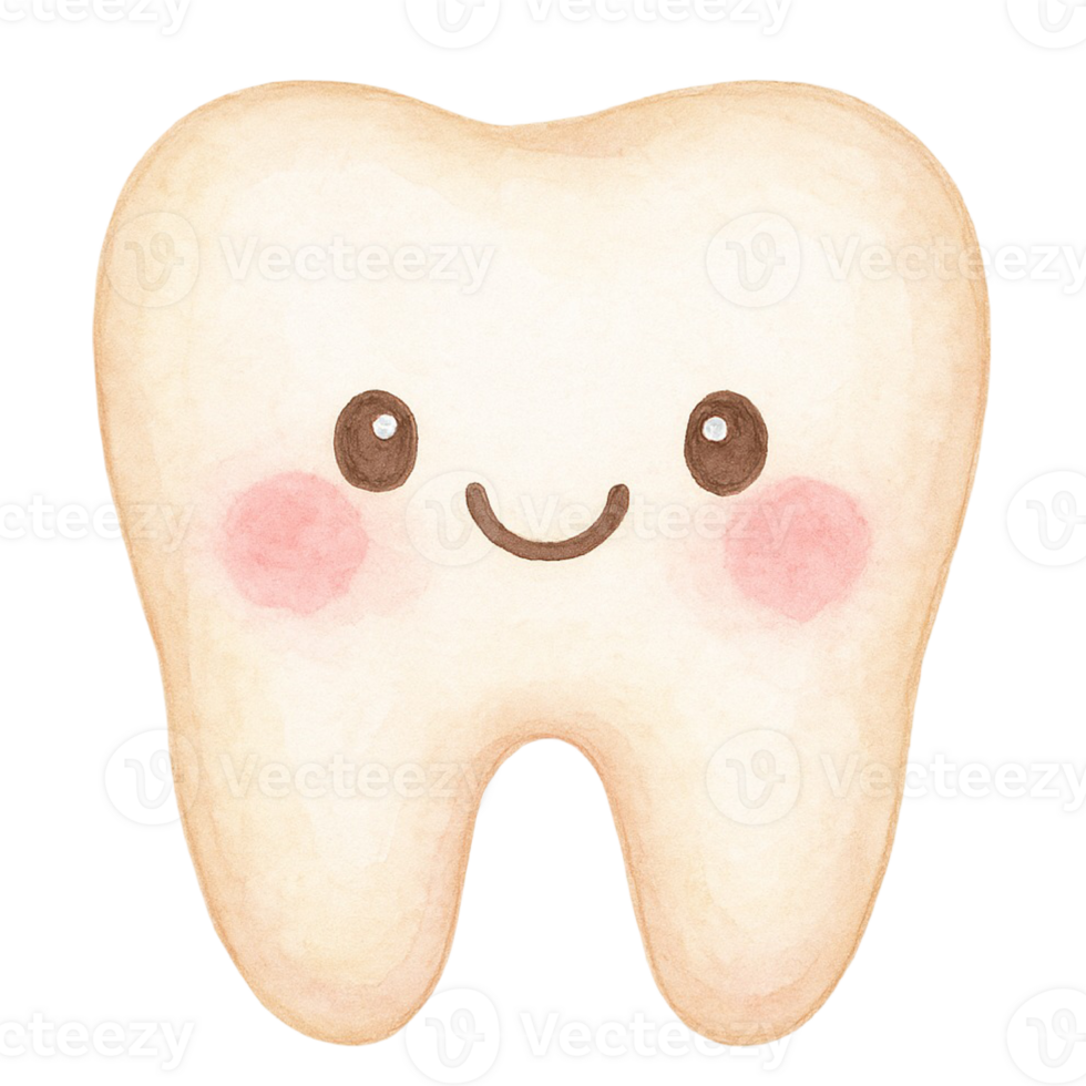 A tooth with a smiley face on it png