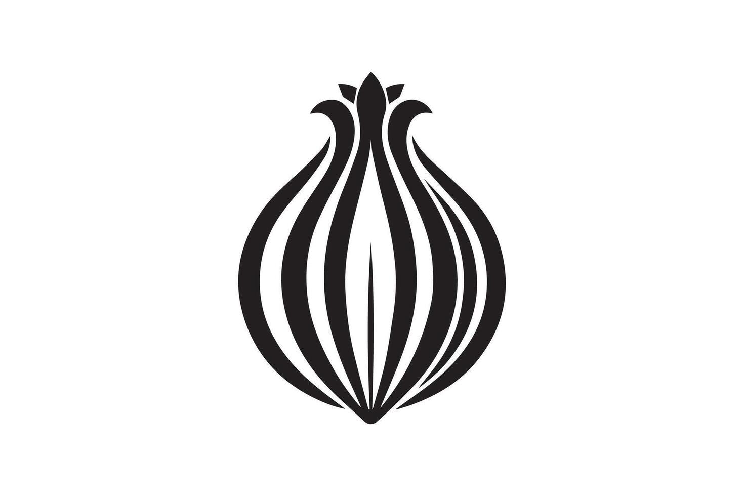 An onion is shown in a black and white design vector